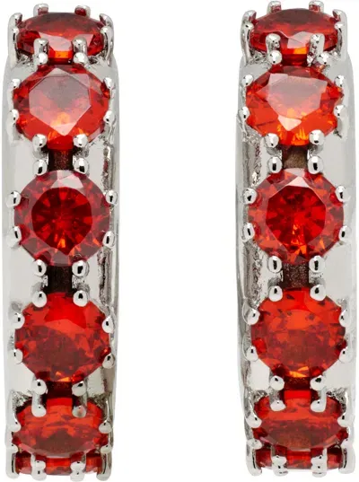 Justine Clenquet Silver Nina Earrings In Orange