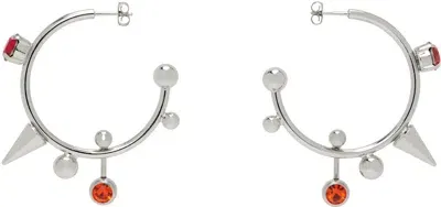 Justine Clenquet Silver Sade Earrings In Red