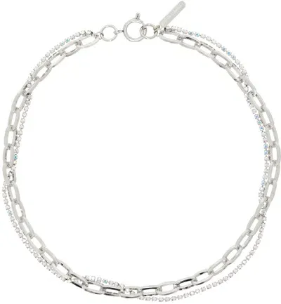 Justine Clenquet Ssense Exclusive Silver Kirsten Necklace In Silv/aurora