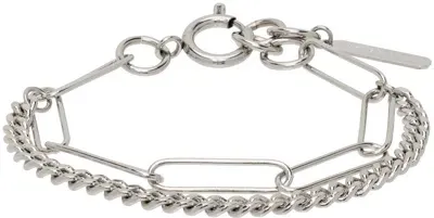 Justine Clenquet Ssense Exclusive Silver Pixie Bracelet In Palladium