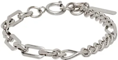 Justine Clenquet Ssense Exclusive Silver Vesper Bracelet In Palladium