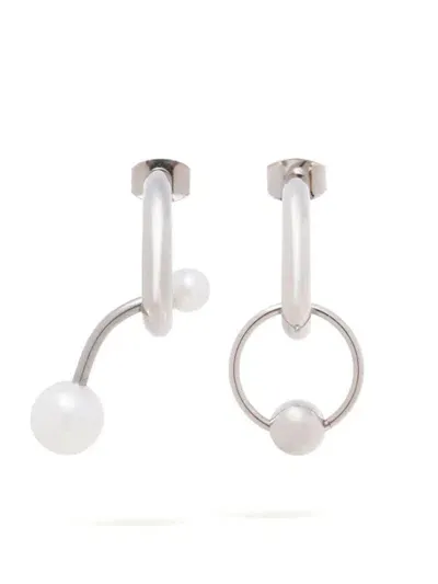 Justine Clenquet Tilda Mismatch Earrings In Silver