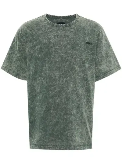 Juunj Acid-wash Cotton T-shirt In Green