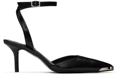 Juunj Black Strap Stiletto Heels