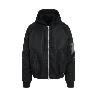 Juunj Hood Detachable Ma-1 Jacket In Black