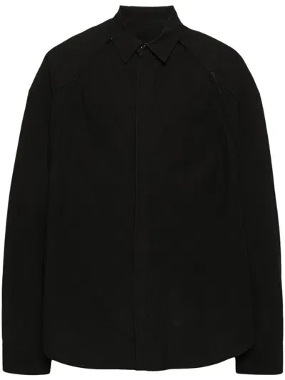 Juunj Loose-fit Sleeve-detachable Shirt In Black