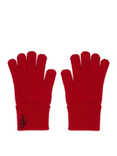 Jw Anderson Anchor Gloves In Red