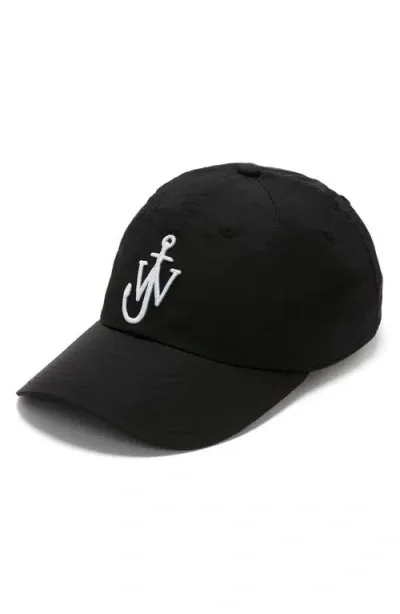 Jw Anderson Anchor Logo Adjustable Baseball Cap In Black