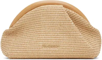 Jw Anderson Bumper Clutch - Raffia Mini Bag In Natural