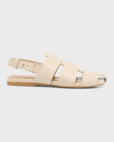 Jw Anderson Calfskin Slingback Fisherman Sandals In Natural