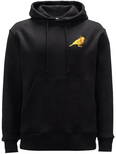 Jw Anderson Hoodie With Canary Embroidery In Black