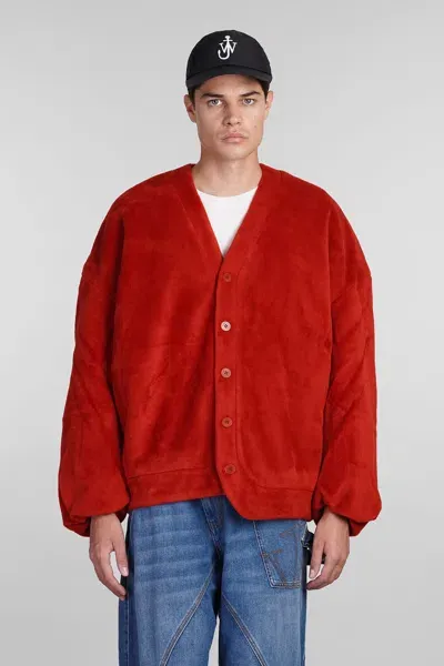 Jw Anderson Cardigan In Red Polyester In Rostbraun