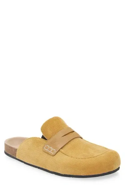 Jw Anderson Corduroy Loafer Mule In Yellow