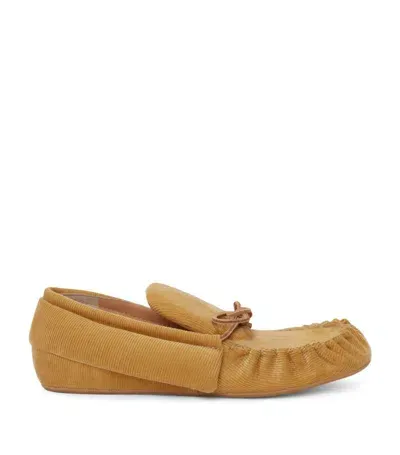 Jw Anderson Corduroy Moccasin Loafers In Yellow