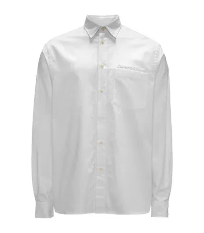 Jw Anderson Logo-embroidered Cotton Shirt In White