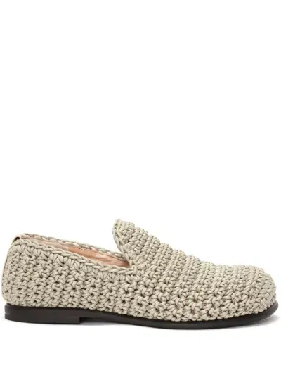 Jw Anderson Crochet Mocassin Loafers In Neutrals