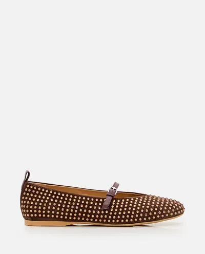 Jw Anderson Crystal Ballet Flat In Brown