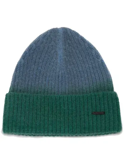 Jw Anderson Gradient-effect Ribbed Beanie In Green