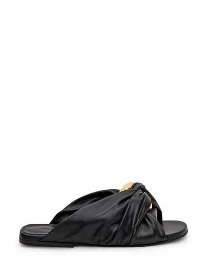 Jw Anderson Chain Link Flat Sandal In Black