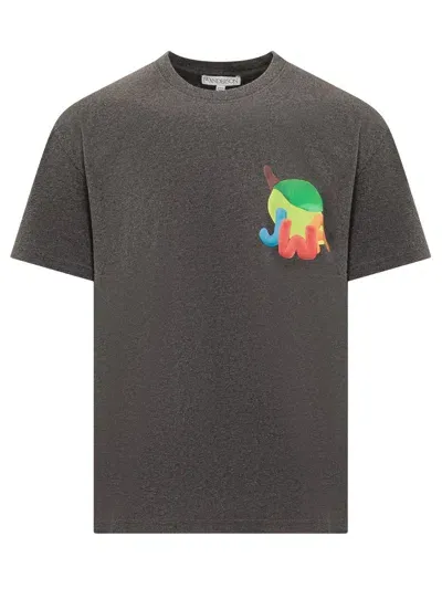 Jw Anderson Jwa Lime Print T-shirt In Grey