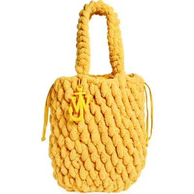 Jw Anderson Large Chenille Blanket Tote In Mustard