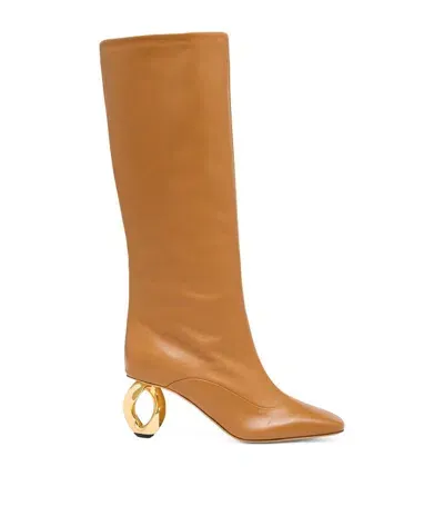 Jw Anderson Chain Heel High Boots In Brown