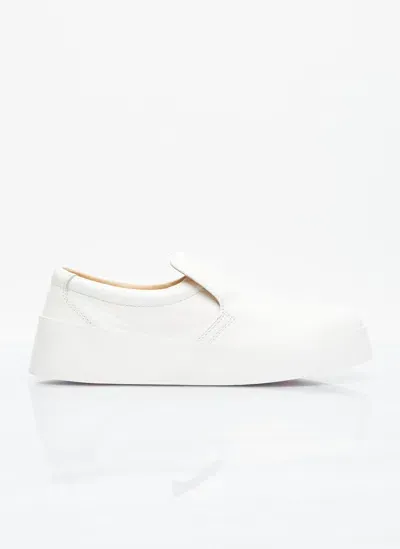 Jw Anderson Slip-on Leather Sneakers In White