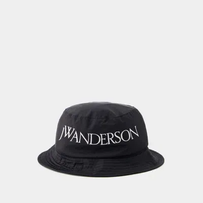 Jw Anderson J.w. Anderson Logo Bucket Hat In Black