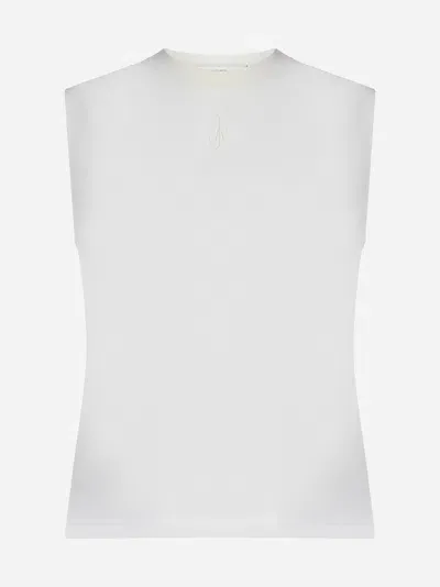 Jw Anderson Logo-embroidered Tank Top In White