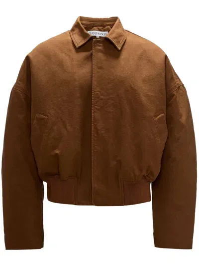 Jw Anderson Logo-patch Jacket In Brown