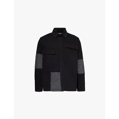 Jw Anderson Patchwork Overshirt In Black