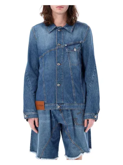 Jw Anderson Indigo Twisted Denim Jacket In Blue