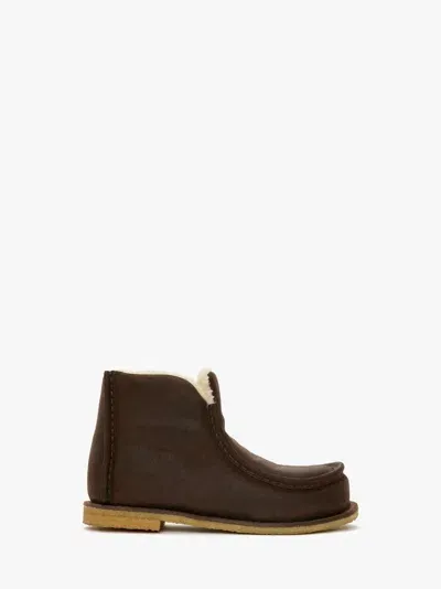 Jw Anderson Padded Ankle Boots In 660 Chocolate Brown