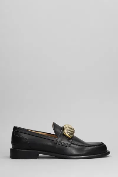 Jw Anderson Leather Moccasin Loafers In Black