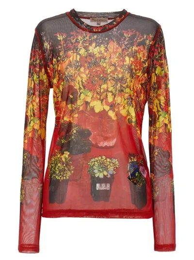 Jw Anderson Print Semi-transparent Top Tops In Multicolor