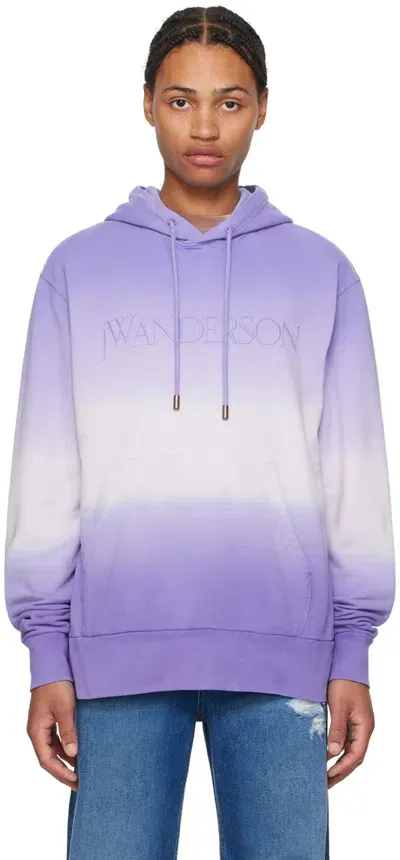 Jw Anderson Purple Gradient Hoodie In 748 Lavender