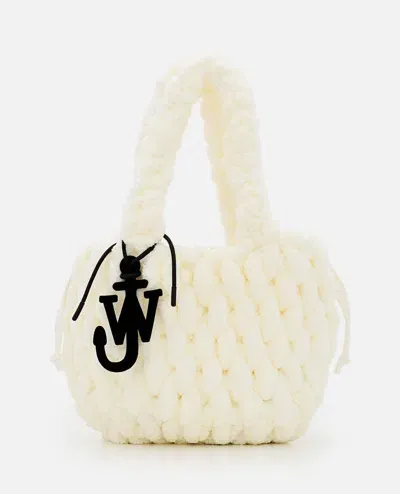 Jw Anderson Small Blanket Shopper Crochet Bag In White