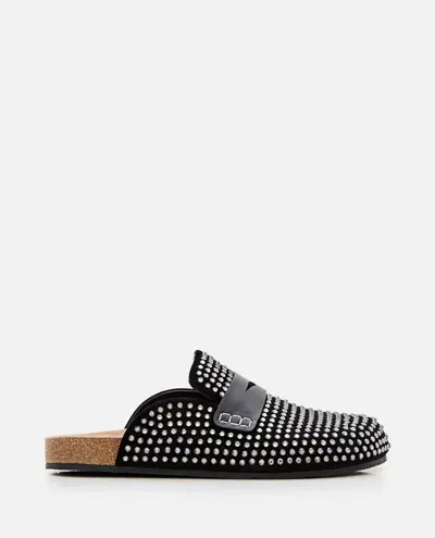 Jw Anderson Suede Crystal Loafer In Schwarz