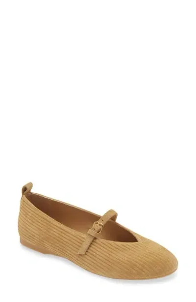 Jw Anderson Suede Mary Jane Flat In Calfsuede Corduroy Beige