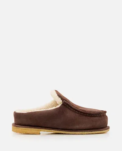 Jw Anderson Suede Mules In Brown