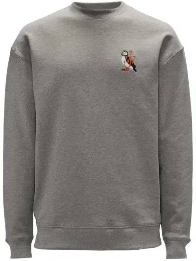 Jw Anderson Sweatshirt With Puffin Embroidery In Grey