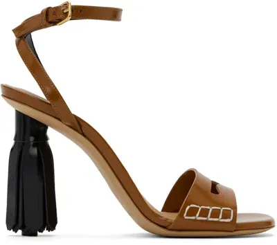 Jw Anderson Tan Tassel Heeled Sandals In 221-tan