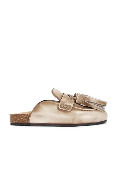 Jw Anderson Tassel Mule Loafer In Beige & Brown