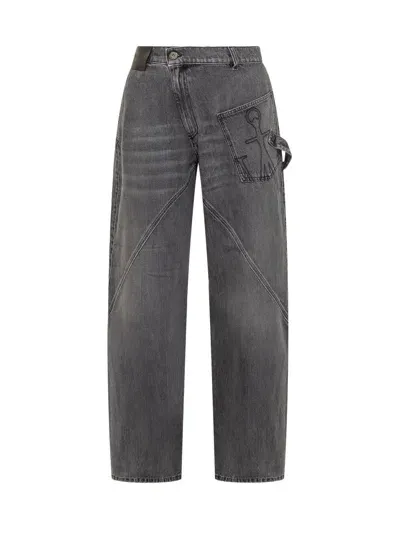 Jw Anderson Twisted Workwear Jeans In Black