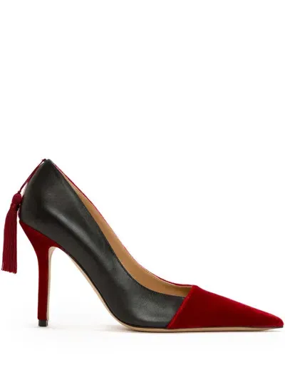 Jw Anderson Velvet Tassel Pumps In Red