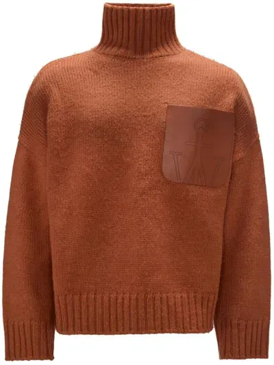 Jw Anderson Anchor-logo Drop-shoulder Jumper In Red