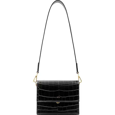 Jw Pei Joy Metallic Faux Leather Shoulder Bag In Black Croc