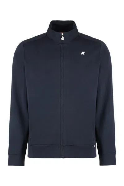 K-way Hayce Full Zip Cotton Hoodie In Blue