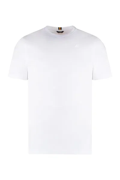 K-way Odom Letitrain Cotton Crew-neck T-shirt In White