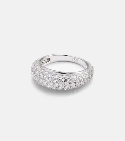 Kamyen Diamond Disco 18kt White Gold Ring With Diamonds In Silver